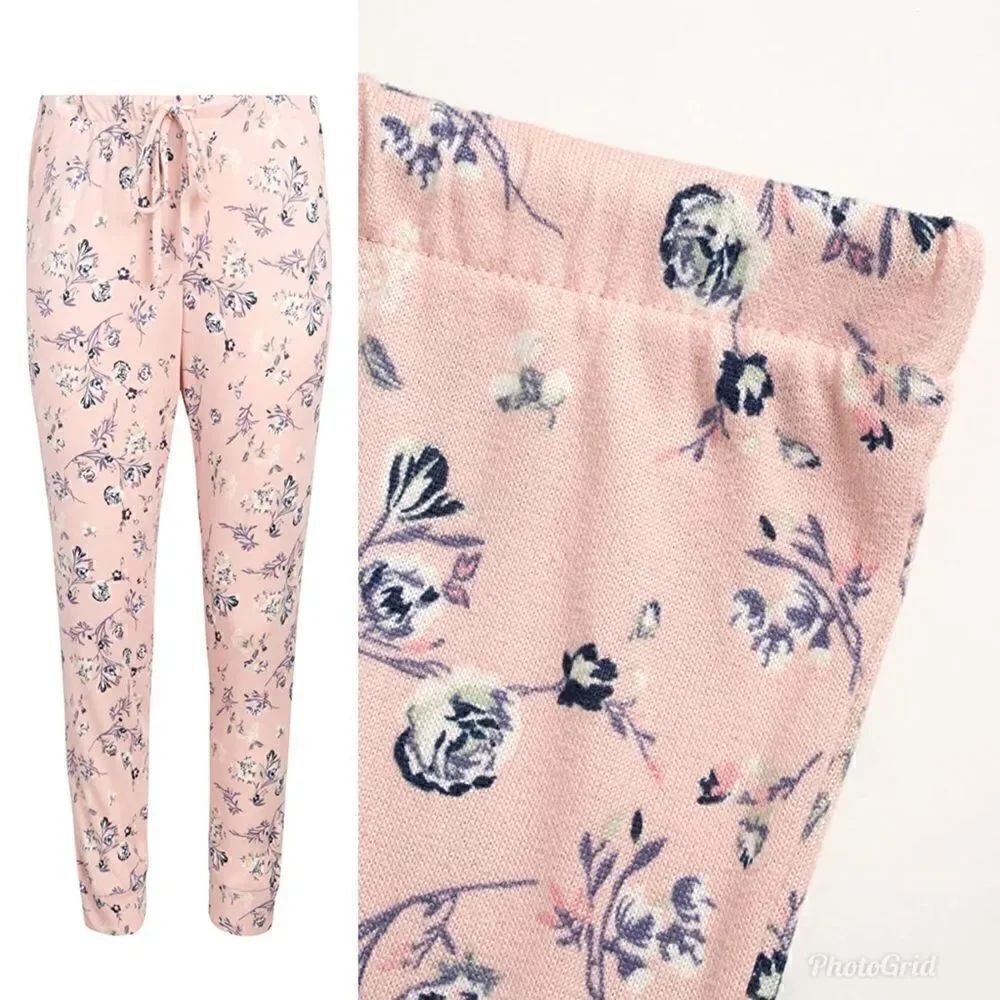 Lucky Brand Pajamas Hacci Pink Floral Sleepwear Joggers